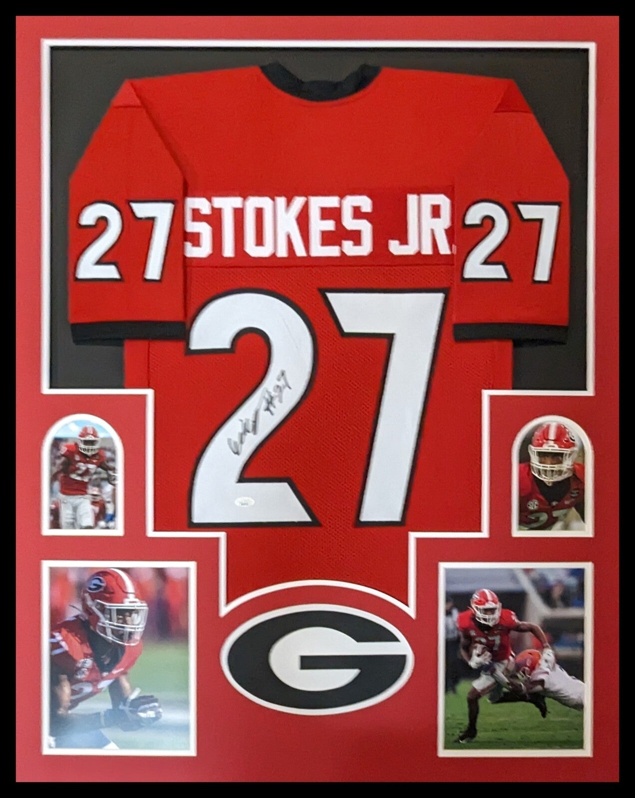 Framed Georgia Bulldogs Eric Stokes Jr Autographed Signed Jersey Jsa Coa