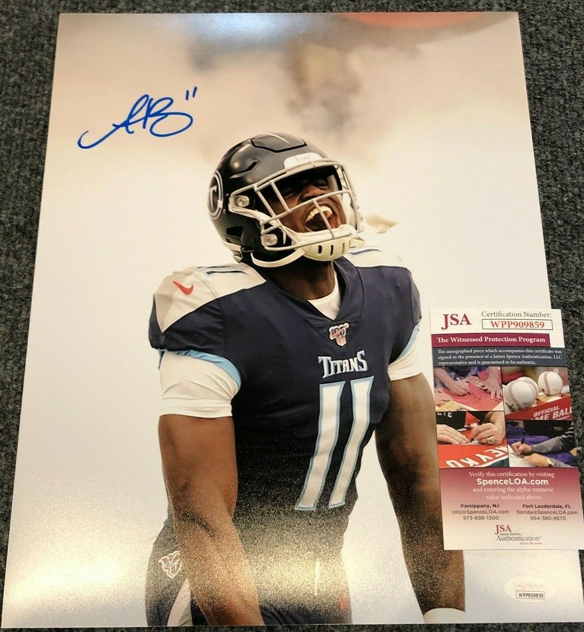 MVP Authentics Tennessee Titans Aj Brown Autographed Signed 11X14 Photo Jsa  Coa 89.10 sports jersey framing , jersey framing