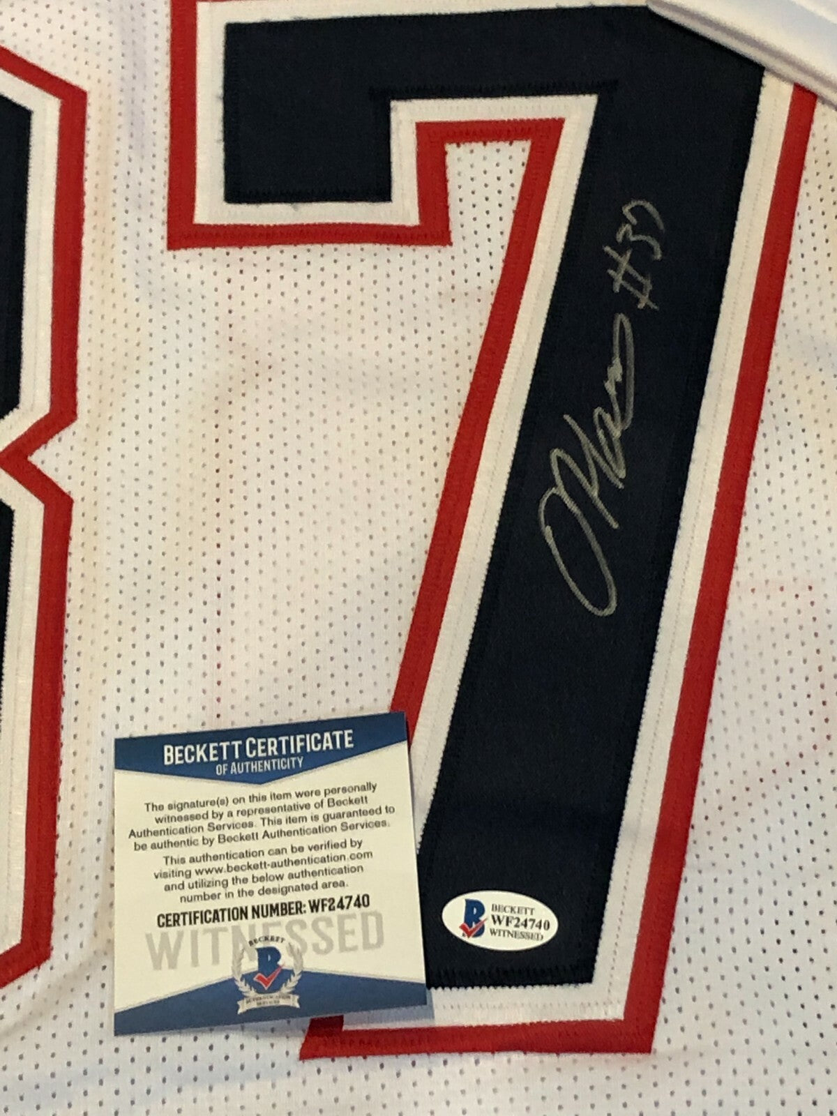 New England Patriots Damien Harris Autographed Signed Jersey Beckett Coa