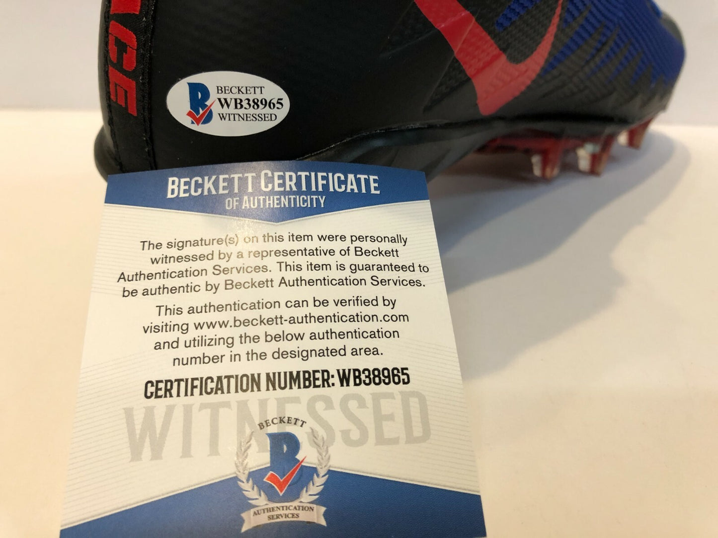 Buffalo Bills John Brown Autographed Signed Nike Cleat Beckett Coa