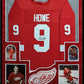 Suede Framed Detroit Red Wings Gordie Howe Autographed Jersey Jsa Coa