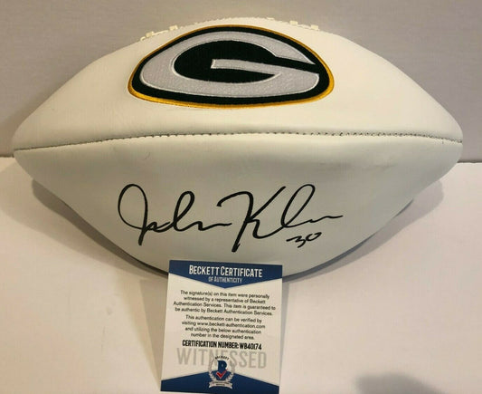 John Kuhn Autographed Signed Green Bay Packers Logo Football Beckett Coa