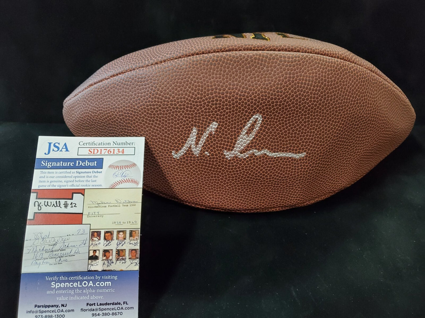 Georgia Bulldogs Nakobe Dean Signed Football Jsa Coa