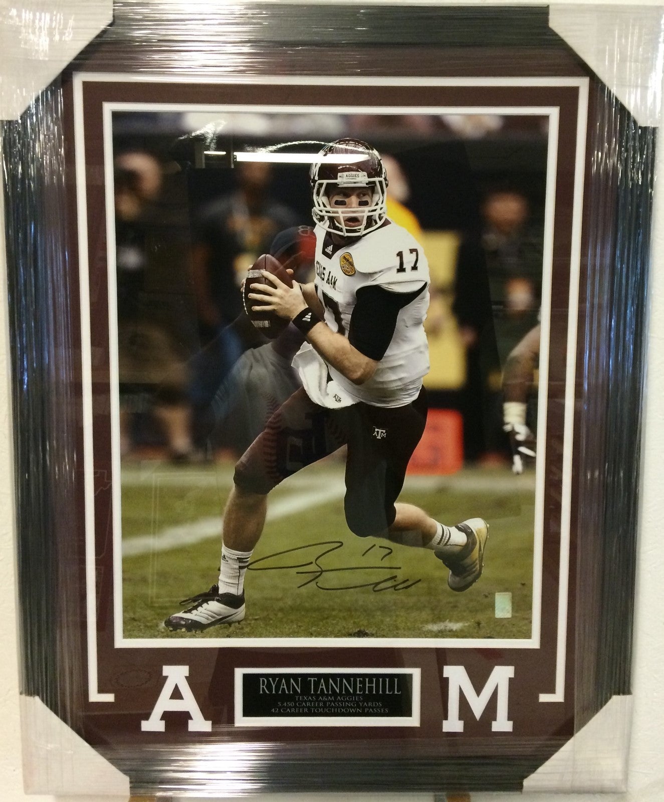 Framed Signed Autographed Ryan Tannehill Texas A&M 16X20 Photo Gtsm Coa