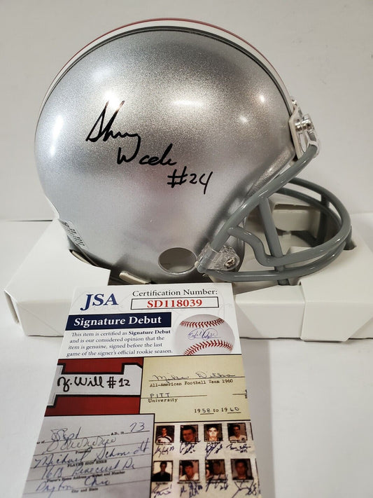 MVP Authentics Shaun Wade Autographed Signed Ohio State Buckeyes Vsr Mini Helmet Jsa Debut Coa 90 sports jersey framing , jersey framing