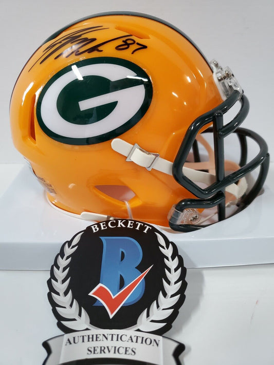 Jordy Nelson Autographed Signed Green Bay Packers Speed Mini Helmet Bas Holo