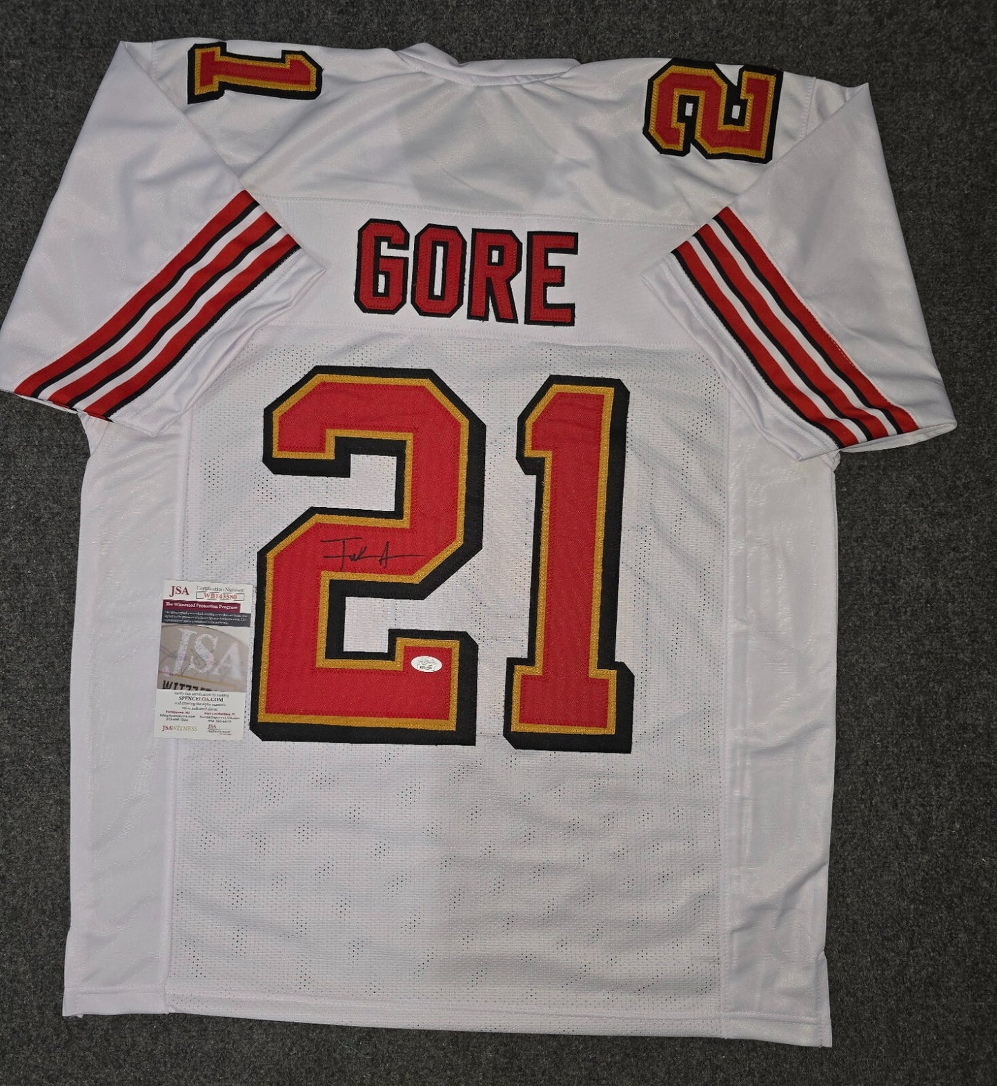 San Francisco 49Ers Frank Gore Autographed Signed Jersey Jsa Coa