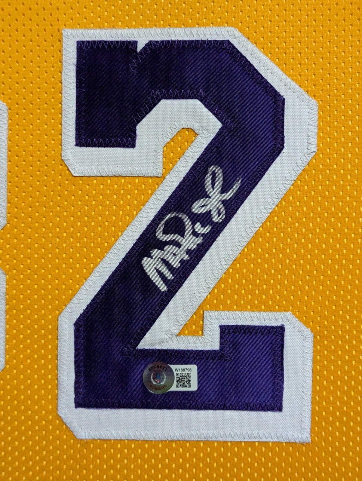 Framed L.A. Lakers Magic Johnson Autographed Signed Jersey Beckett Holo