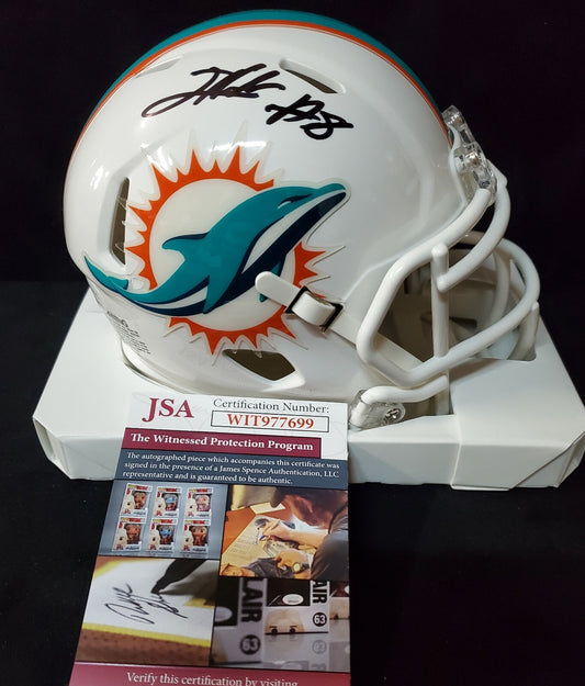 Miami Dolphins Jevon Holland Autographed Signed Speed Mini Helmet Jsa Coa
