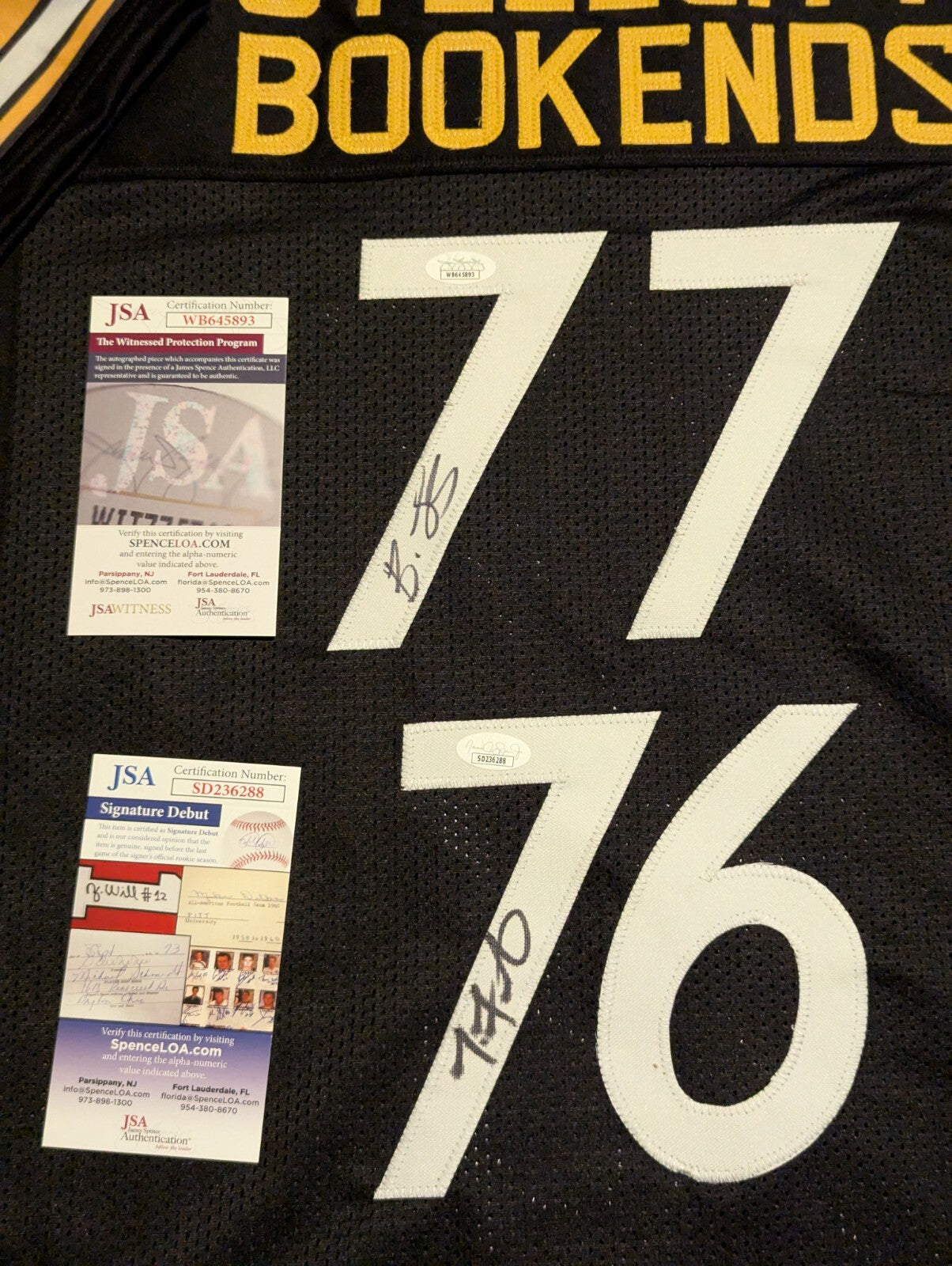 Pittsburgh Steelers Broderick Jones & Troy Fautanu 2X Autographed Jersey Jsa Coa