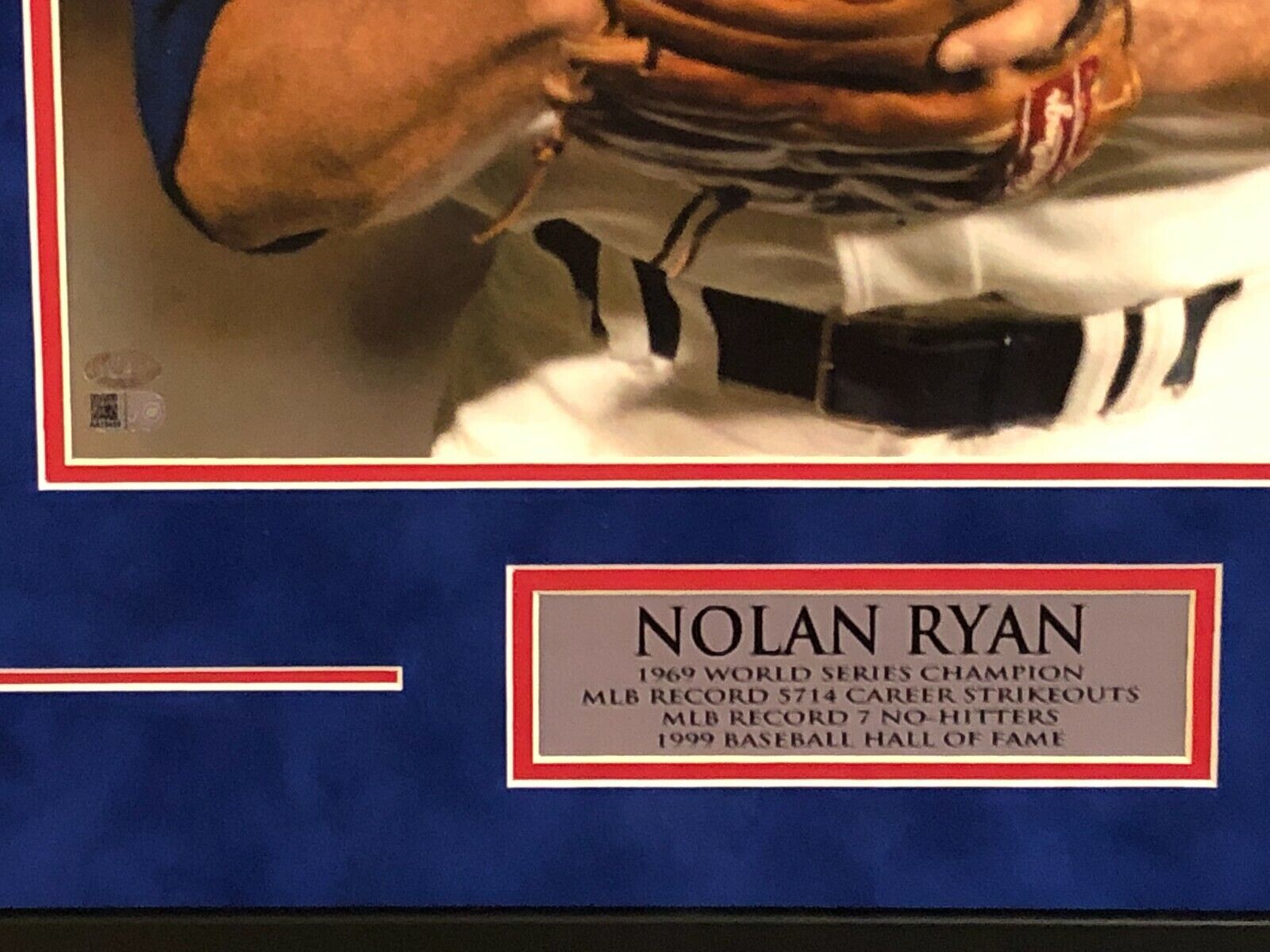 MVP Authentics Framed Nolan Ryan Signed Texas Rangers 16X20 Photo Ai Coa & Ryan Holo 269.10 sports jersey framing , jersey framing