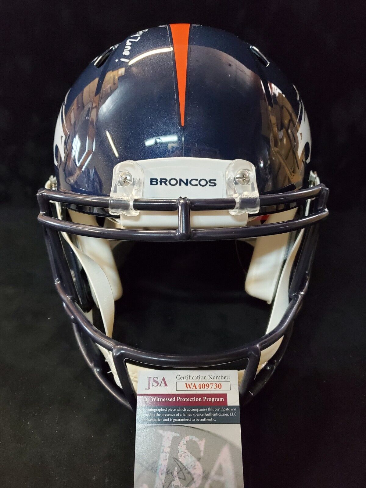 MVP Authentics Denver Broncos Pat Surtain Ii Signed Inscribe Full Sz Speed Authentic Helmet Jsa 517.50 sports jersey framing , jersey framing