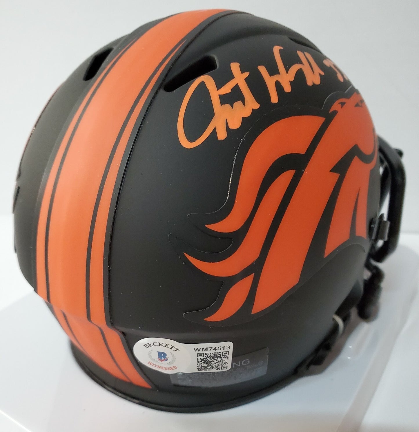Denver Broncos Javonte Williams Signed Eclipse Mini Helmet Bas Holo