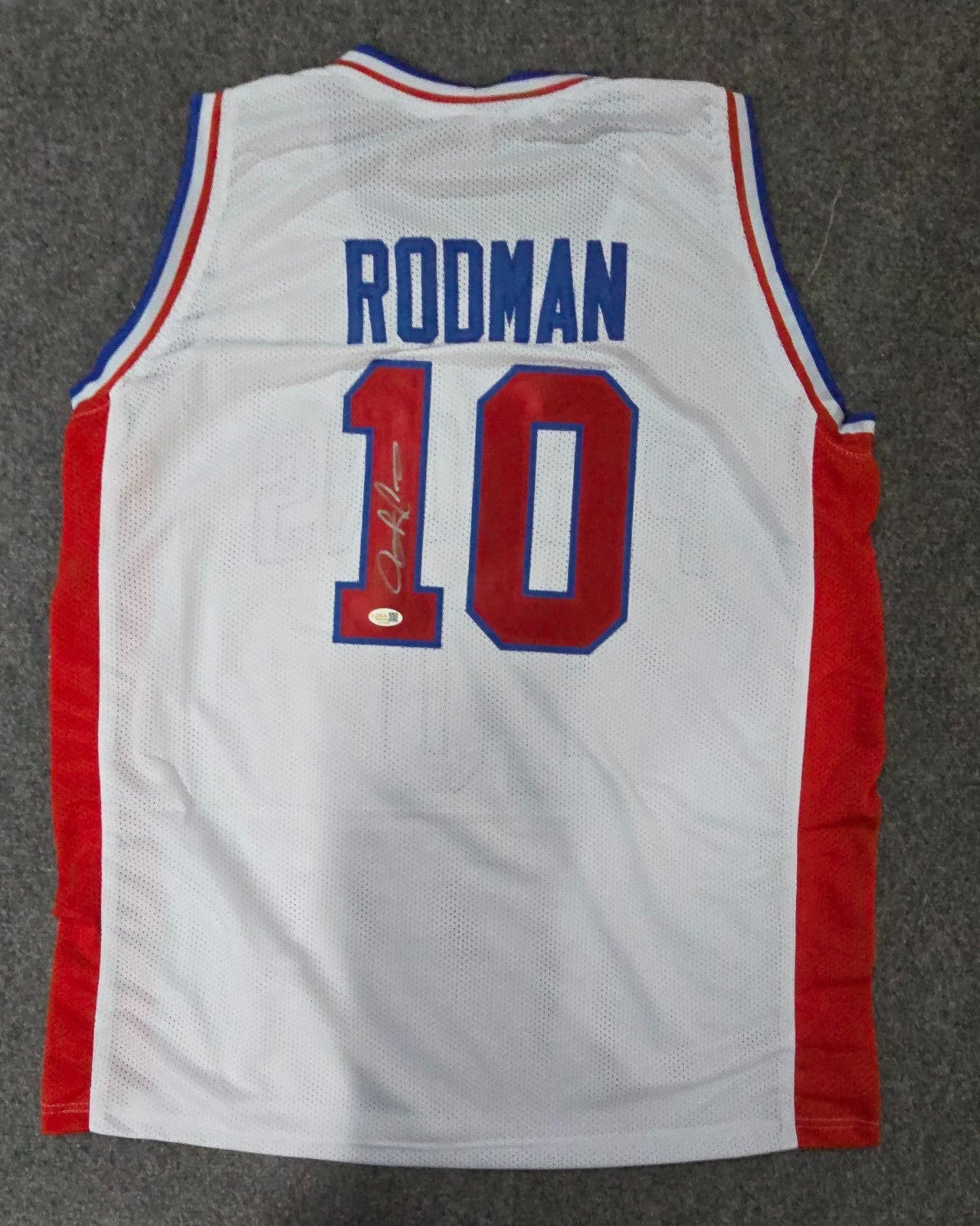 Detroit Pistons Dennis Rodman Autographed Signed Jersey Jsa Holo