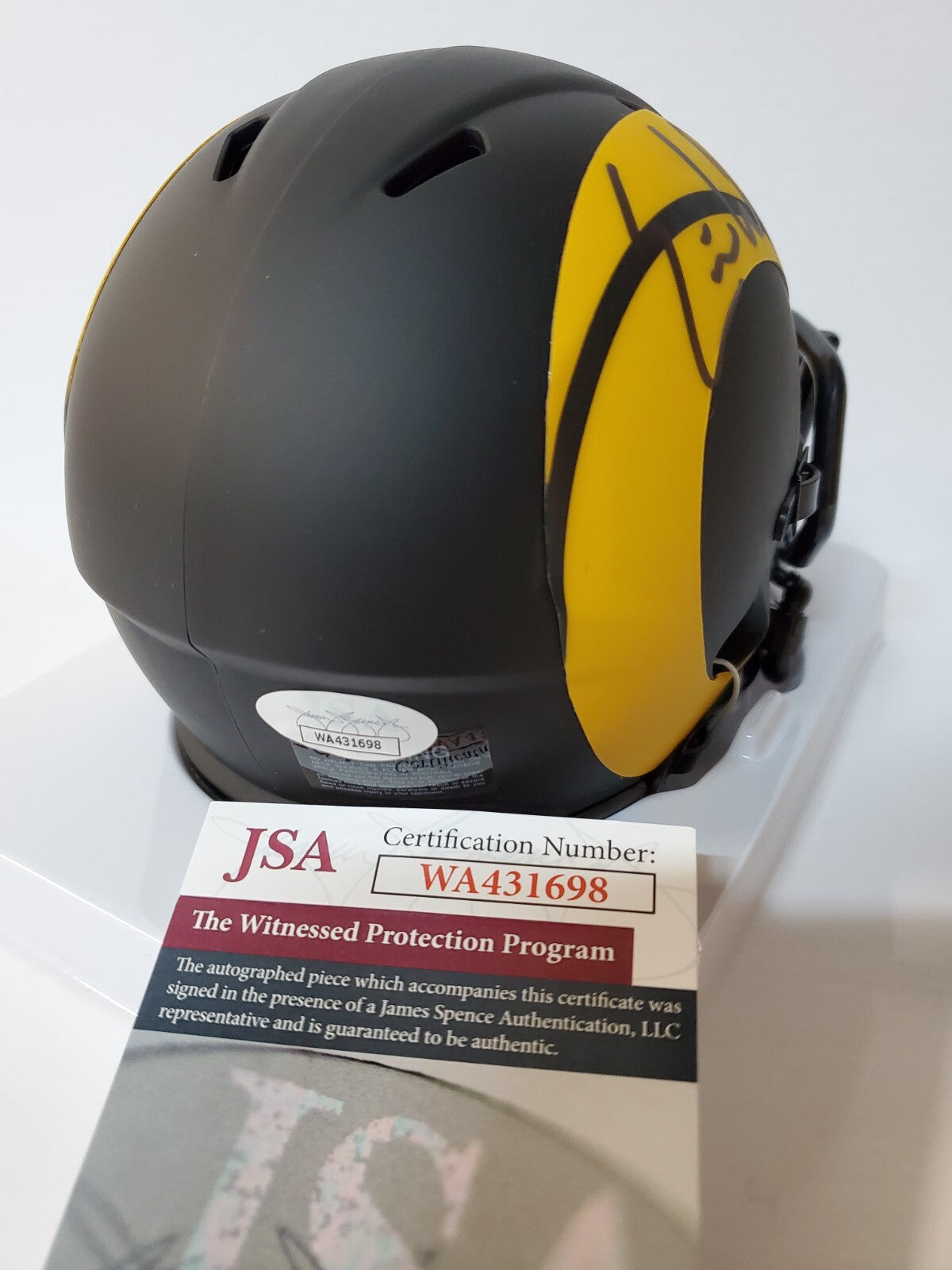 Los Angeles Rams Eric Weddle Signed Eclipse Mini Helmet Jsa Coa