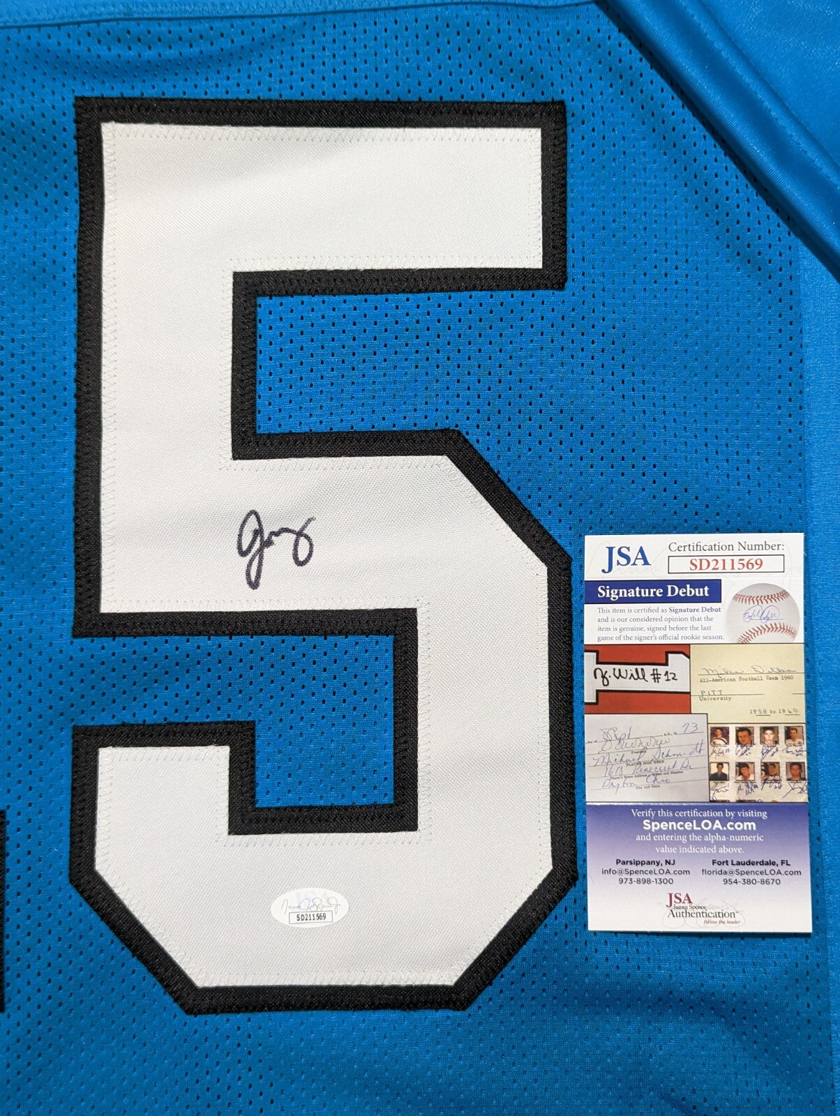 Carolina Panthers Jonathan Mingo Autographed Signed Jersey Jsa  Coa