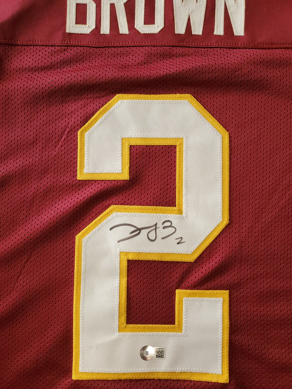 Washington Football Team Dyami Brown Autographed Signed Jersey Beckett Holo