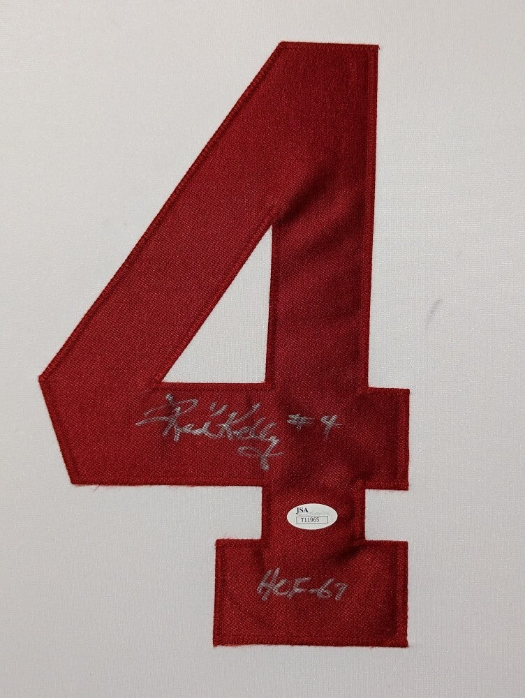 Framed Detroit Red Wings Red Kelly Autographed Signed Jersey Jsa Coa