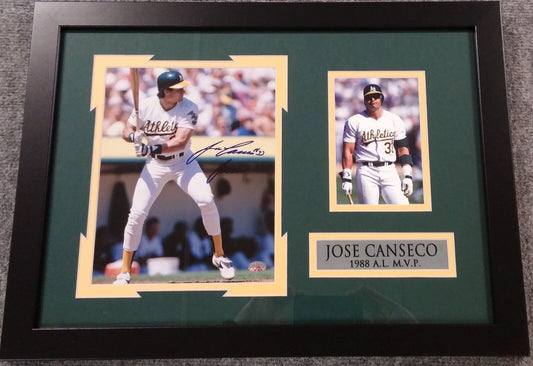MVP Authentics Framed Signed Autographed Jose Canseco Oakland A's 8X10 Photo Collage Gtsm Coa 107.10 sports jersey framing , jersey framing