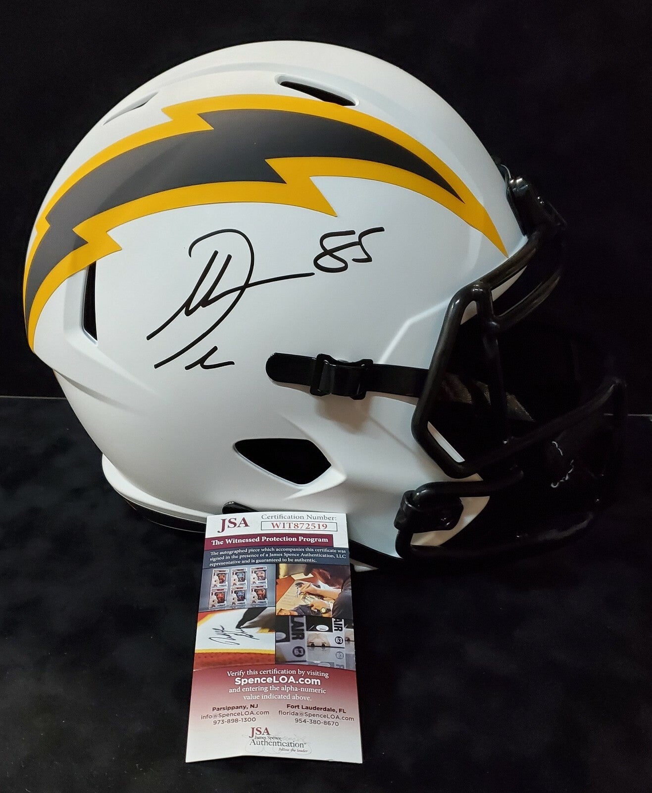 San Diego Chargers Antonio Gates Signed Full Size Lunar Rep Helmet Jsa Coa