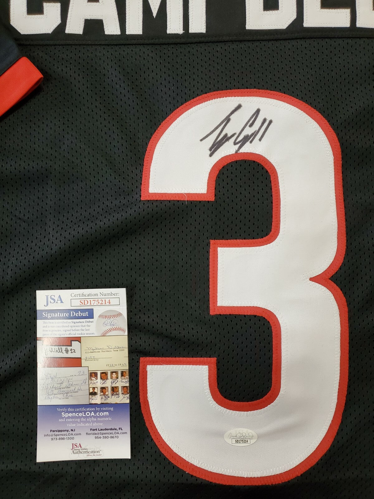 Georgia Bulldogs Tyson Campbell Autographed Signed Jersey Jsa Coa