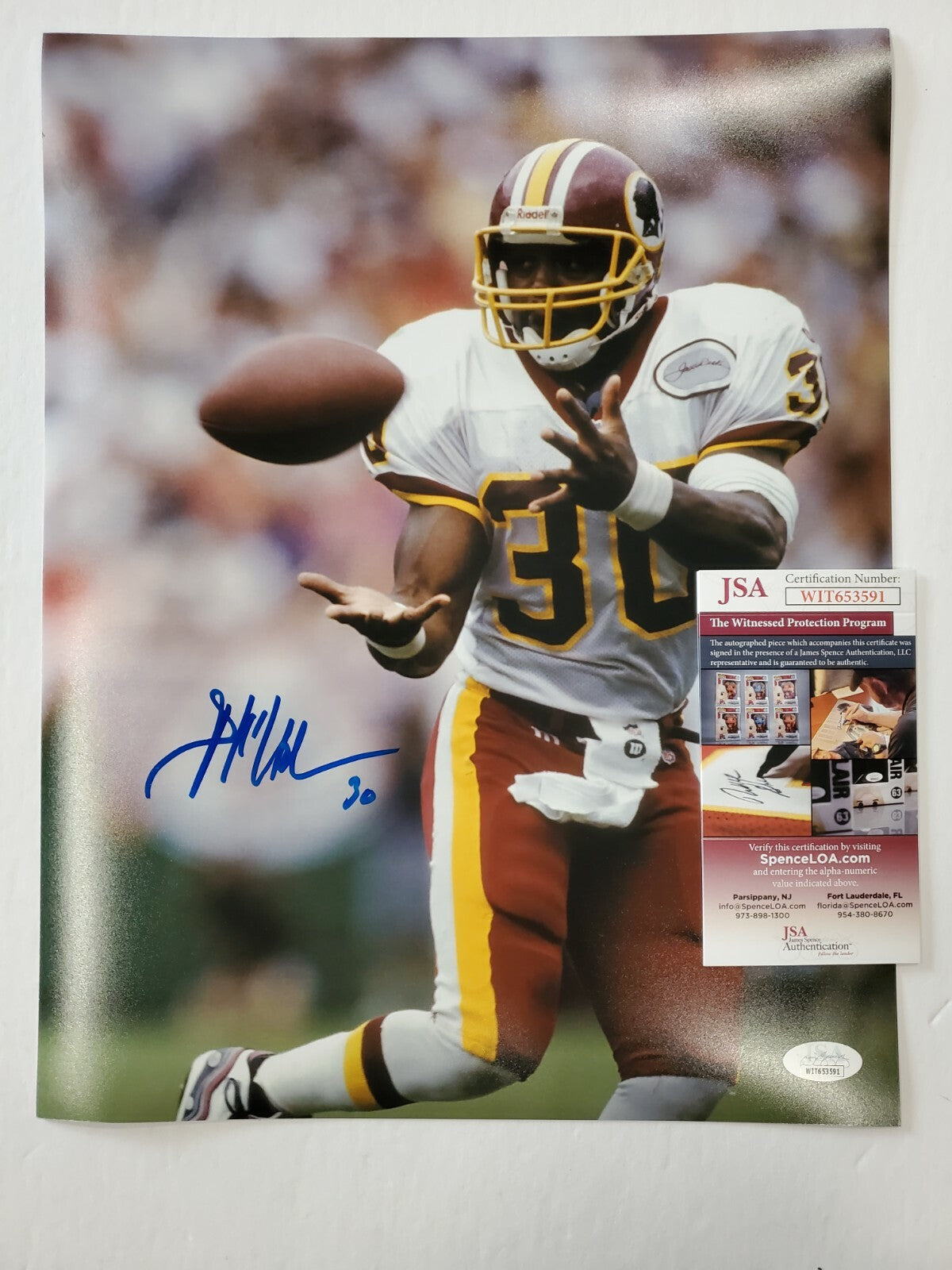 Washington Football Team Brian Mitchell Autographed 11X14 Photo Jsa Coa