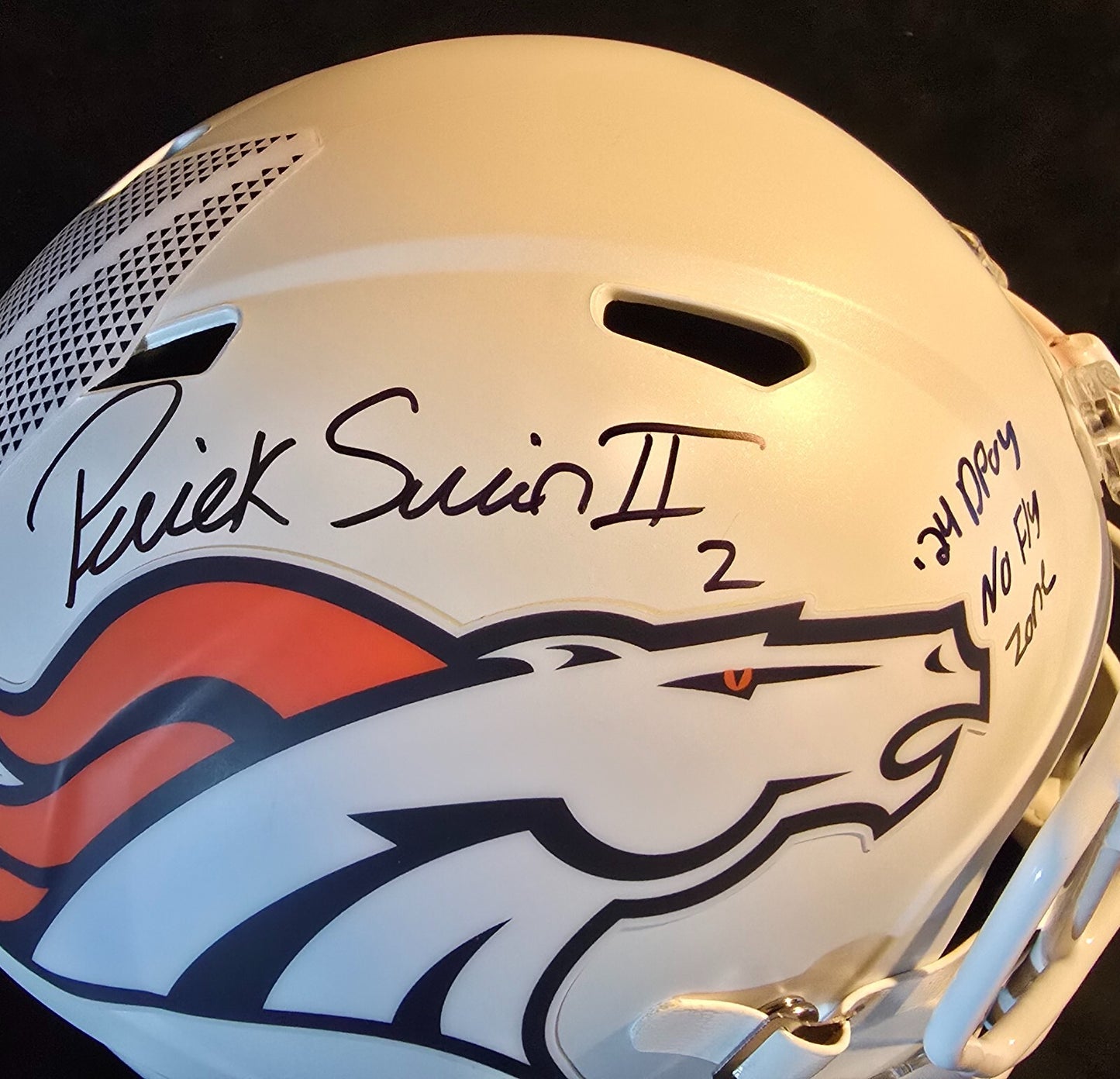 Denver Broncos Pat Surtain Ii Signed 2X Insc Replica Full Size Helmet Beckett