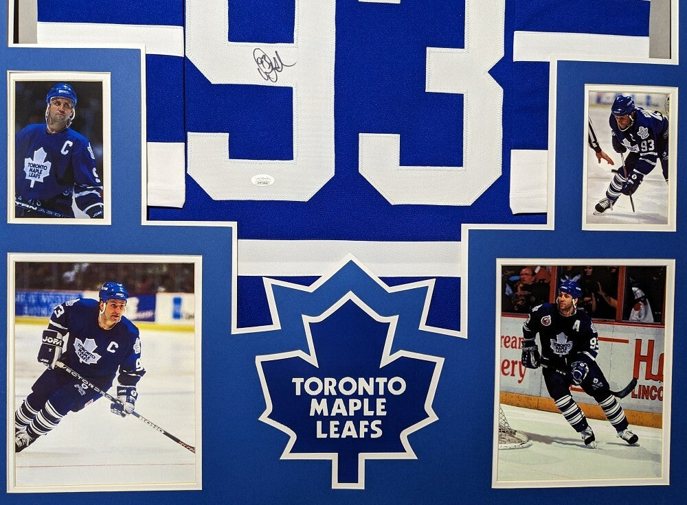 Framed Toronto Maple Leafs Doug Gilmour Autographed Signed Jersey Jsa Coa