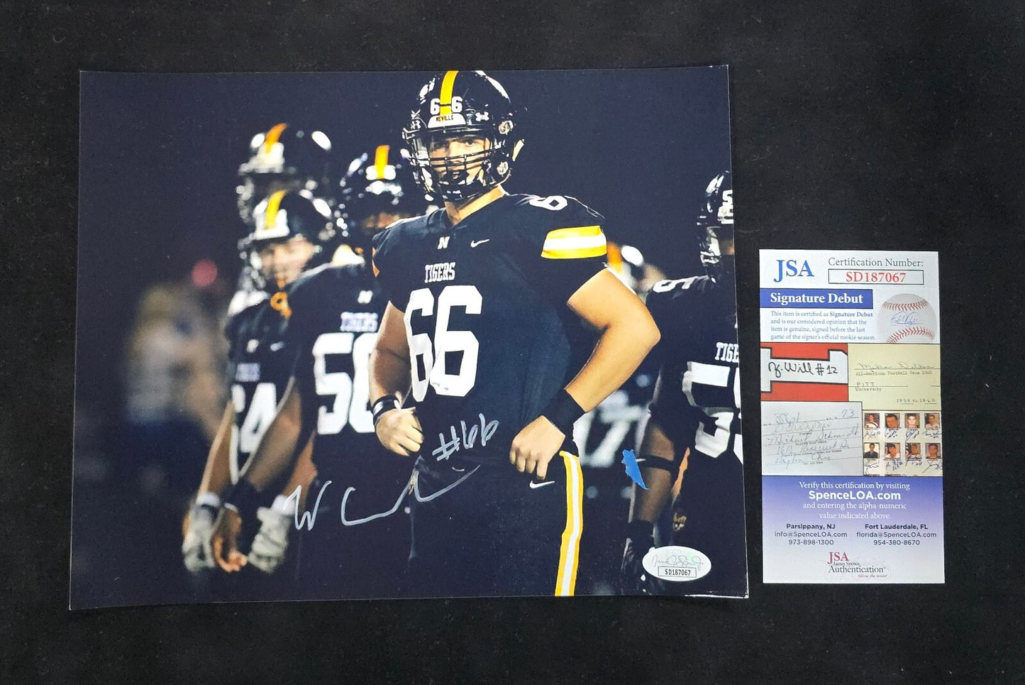 Neville Tigers Will Campbell Autographed Signed  8X10 Photo Jsa Coa