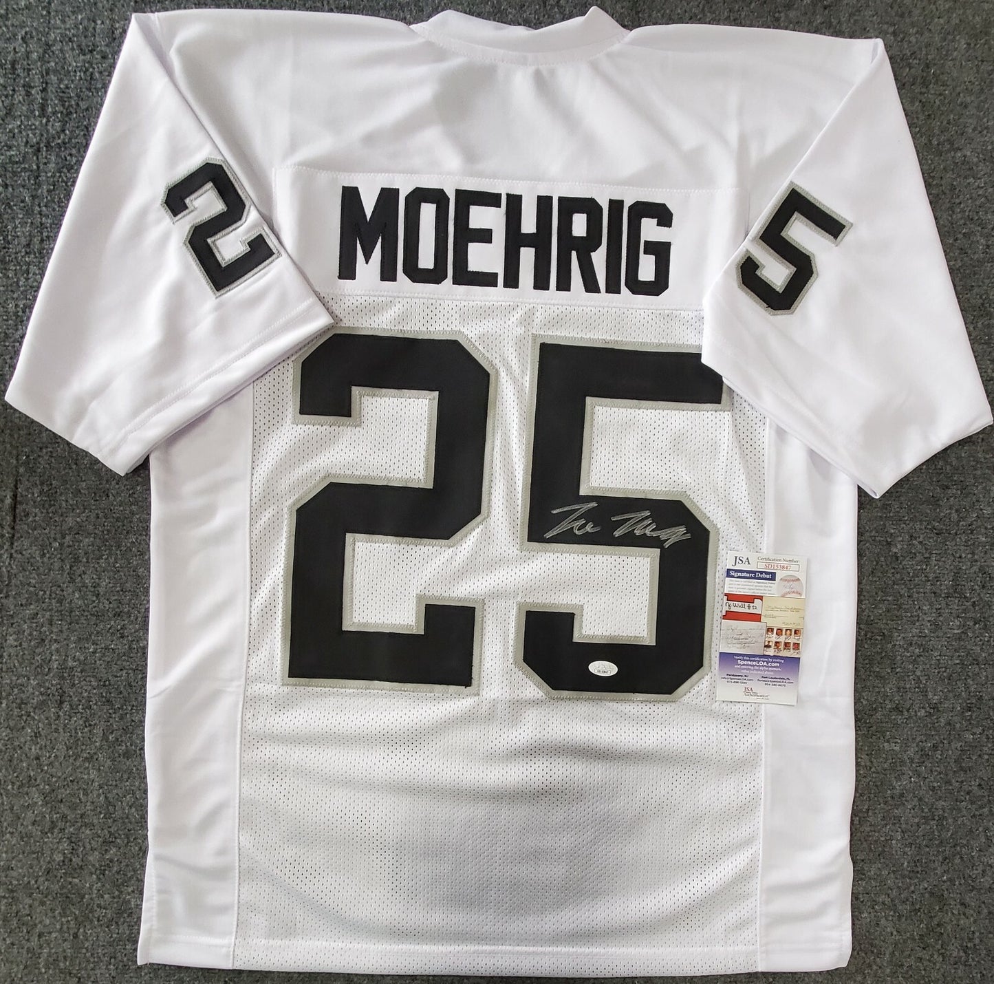 Las Vegas Raiders Tre'von Moehrig Autographed Jersey Jsa Coa
