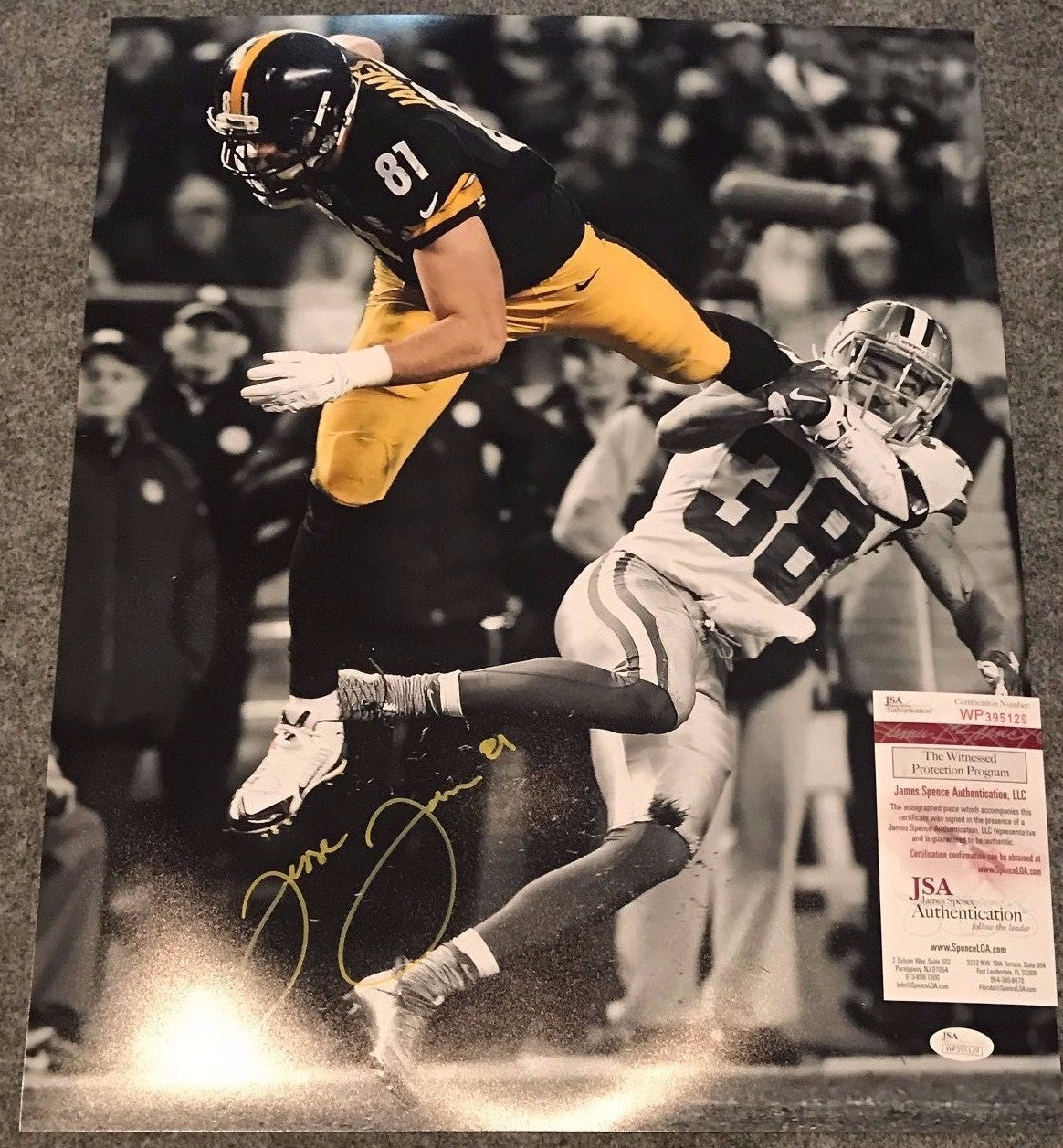 Jesse James Autographed Signed Pittsburgh Steelers 16X20 Photo Jsa Coa