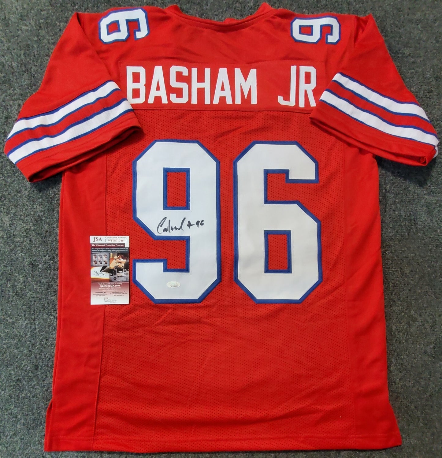 Buffalo Bills Carlos "Boogie" Basham Jr Autographed Signed Jersey Jsa Coa
