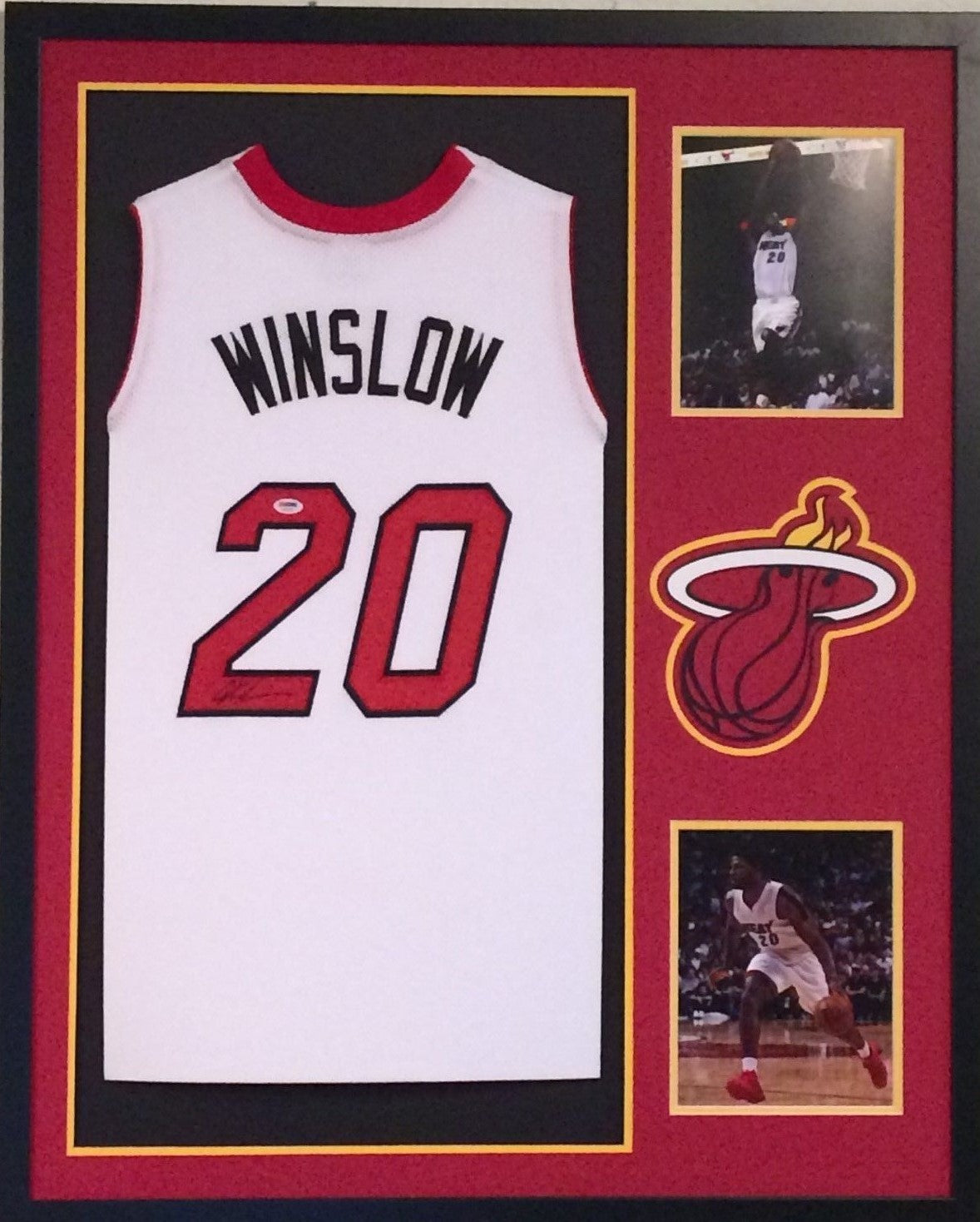 Framed Signed Autographed Justise Winslow Miami Heat Jersey Psa/Dna Coa