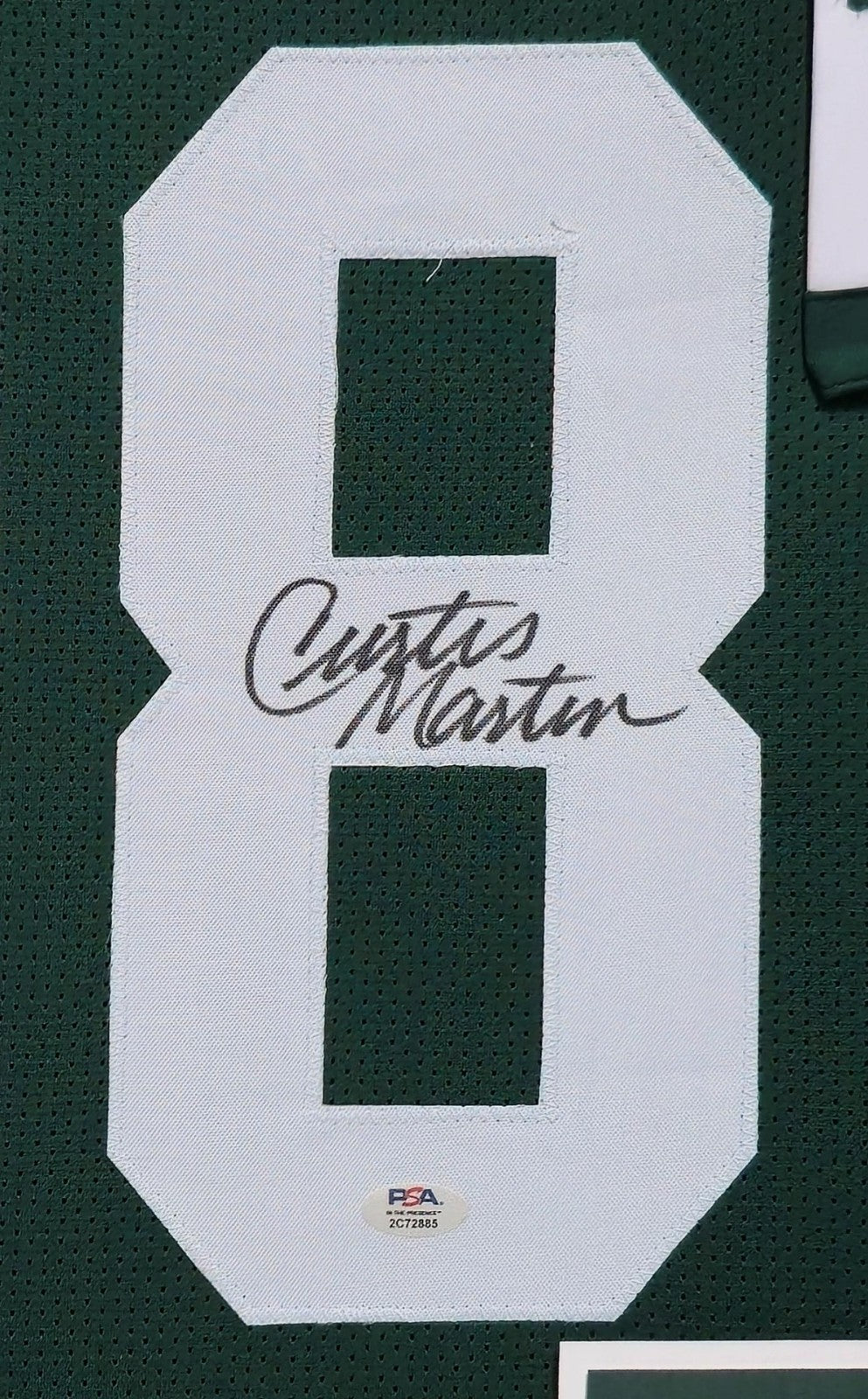 Framed New York Jets Curtis Martin Autographed Signed Jersey Psa Coa