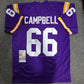 Lsu Tigers Will Campbell Autographed Signed Jersey Jsa Coa