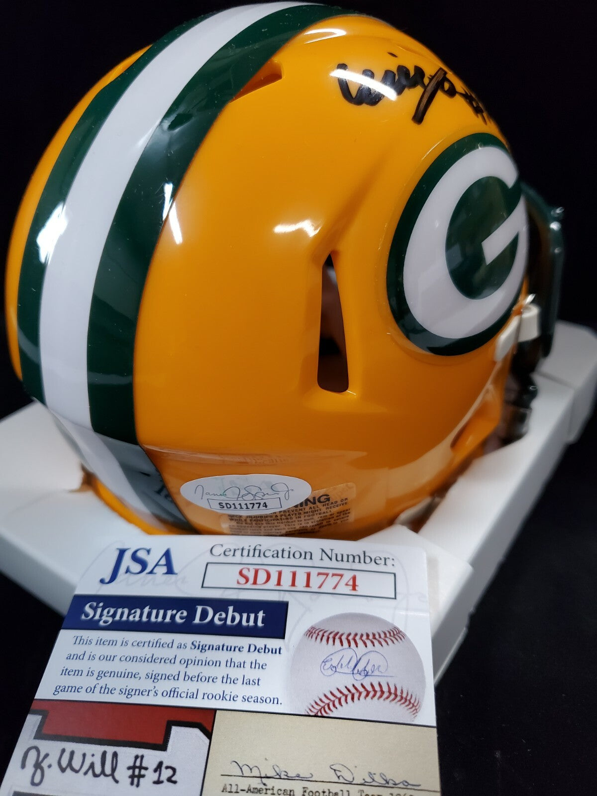 Green Bay Packers Eric Stokes Autographed Signed Speed Mini Helmet Jsa Coa