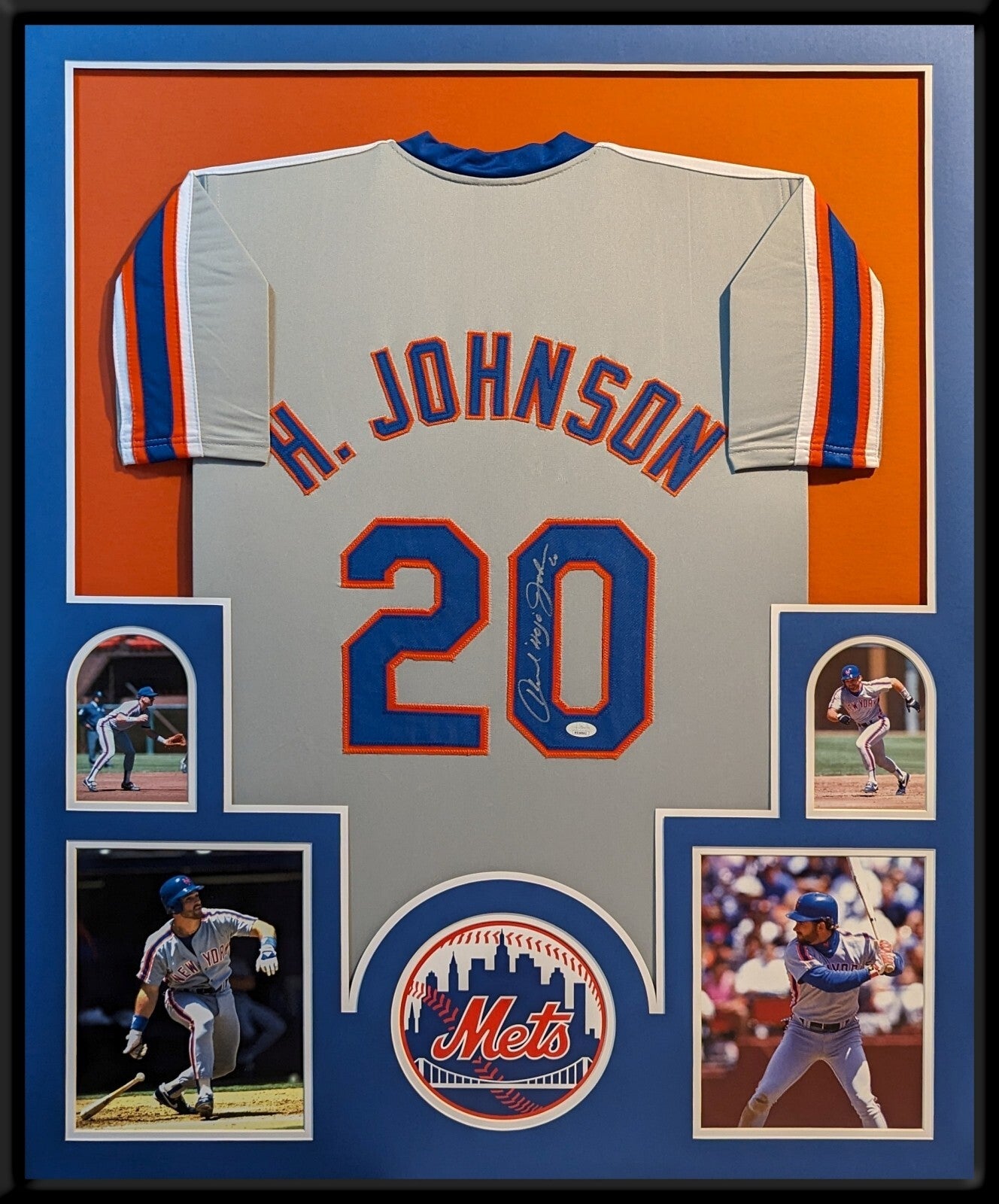 Framed Howard Johnson Autographed Signed N.Y. Mets Jersey Jsa Coa