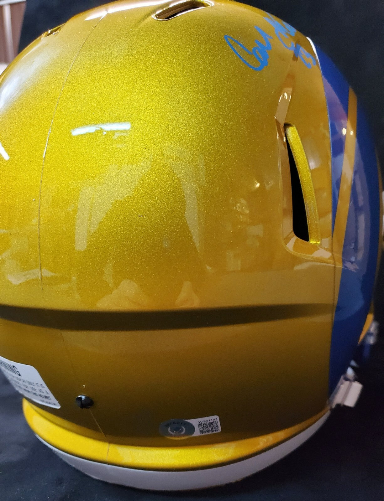 Los Angeles Rams Cam Akers Signed Full Size Replica Flash Helmet Beckett Holo