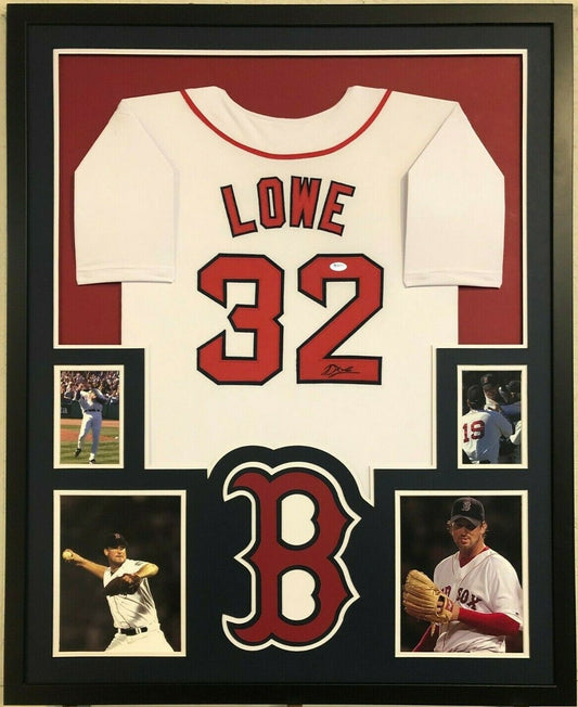 MVP Authentics Framed Boston Red Sox Derek Lowe Autographed Signed Jersey Beckett Coa 540 sports jersey framing , jersey framing