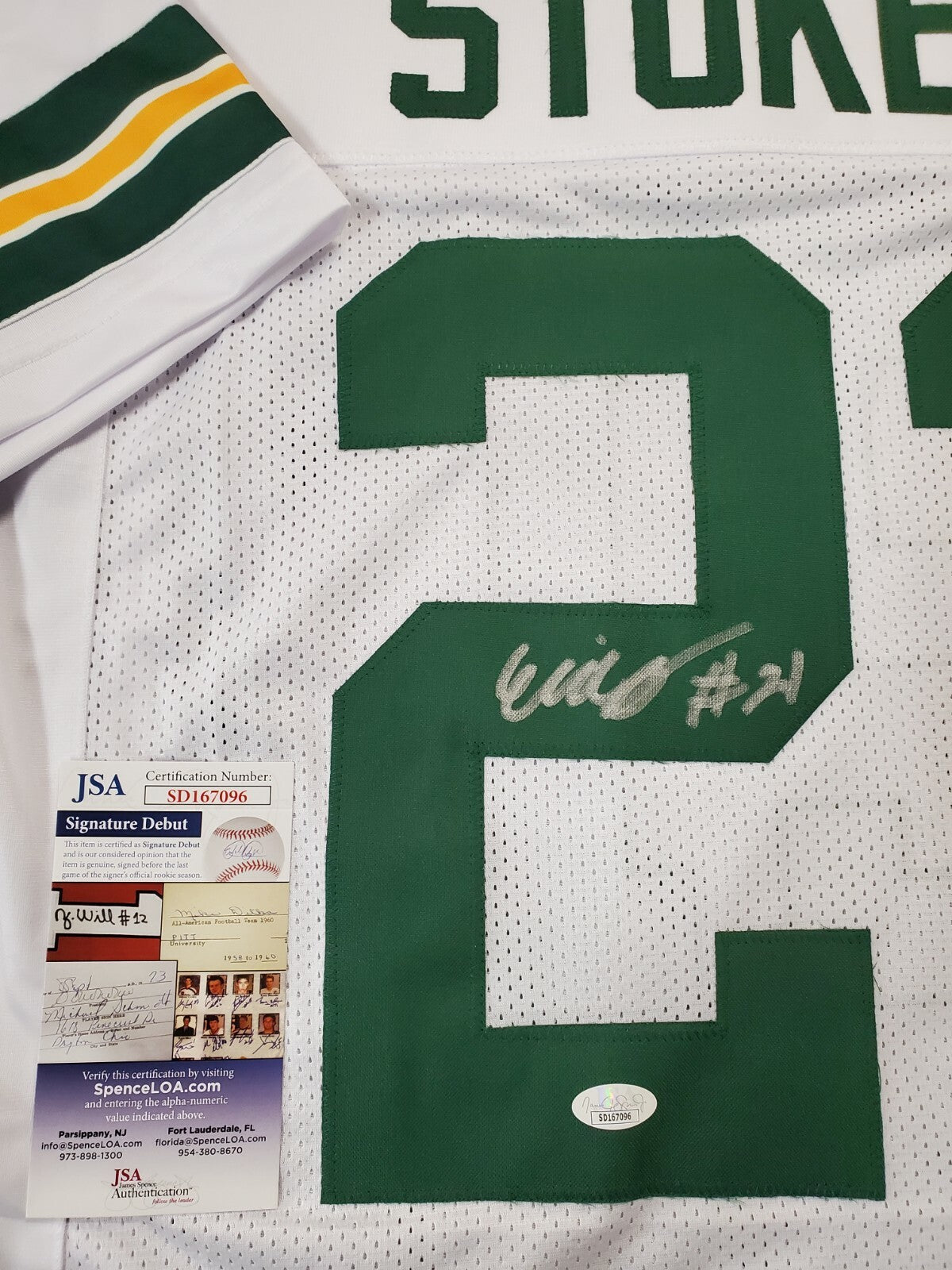 Green Bay Packers Eric Stokes Autographed Signed Jersey Jsa Coa
