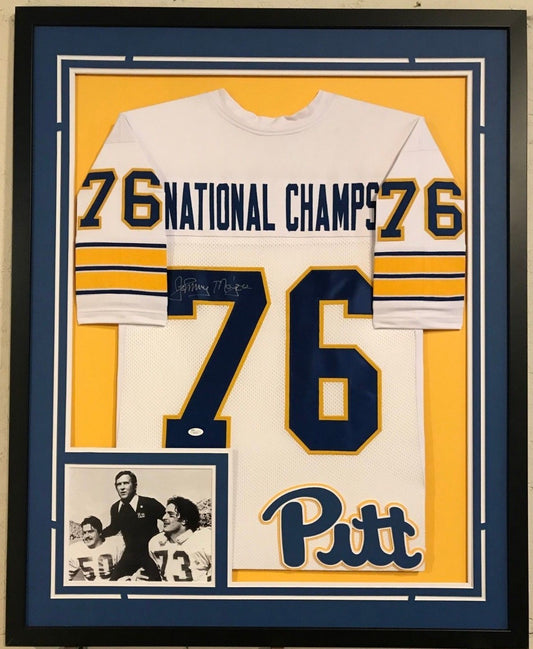 Framed Pitt Panthers Johnny Majors Autographed Signed Jersey Jsa Coa