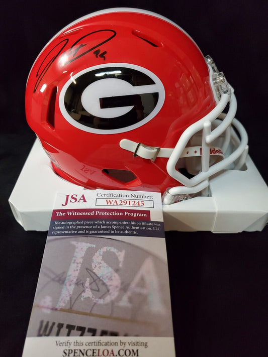 MVP Authentics Georgia Bulldogs Jordan Davis Autographed Signed Mini Helmet Jsa Coa 117 sports jersey framing , jersey framing