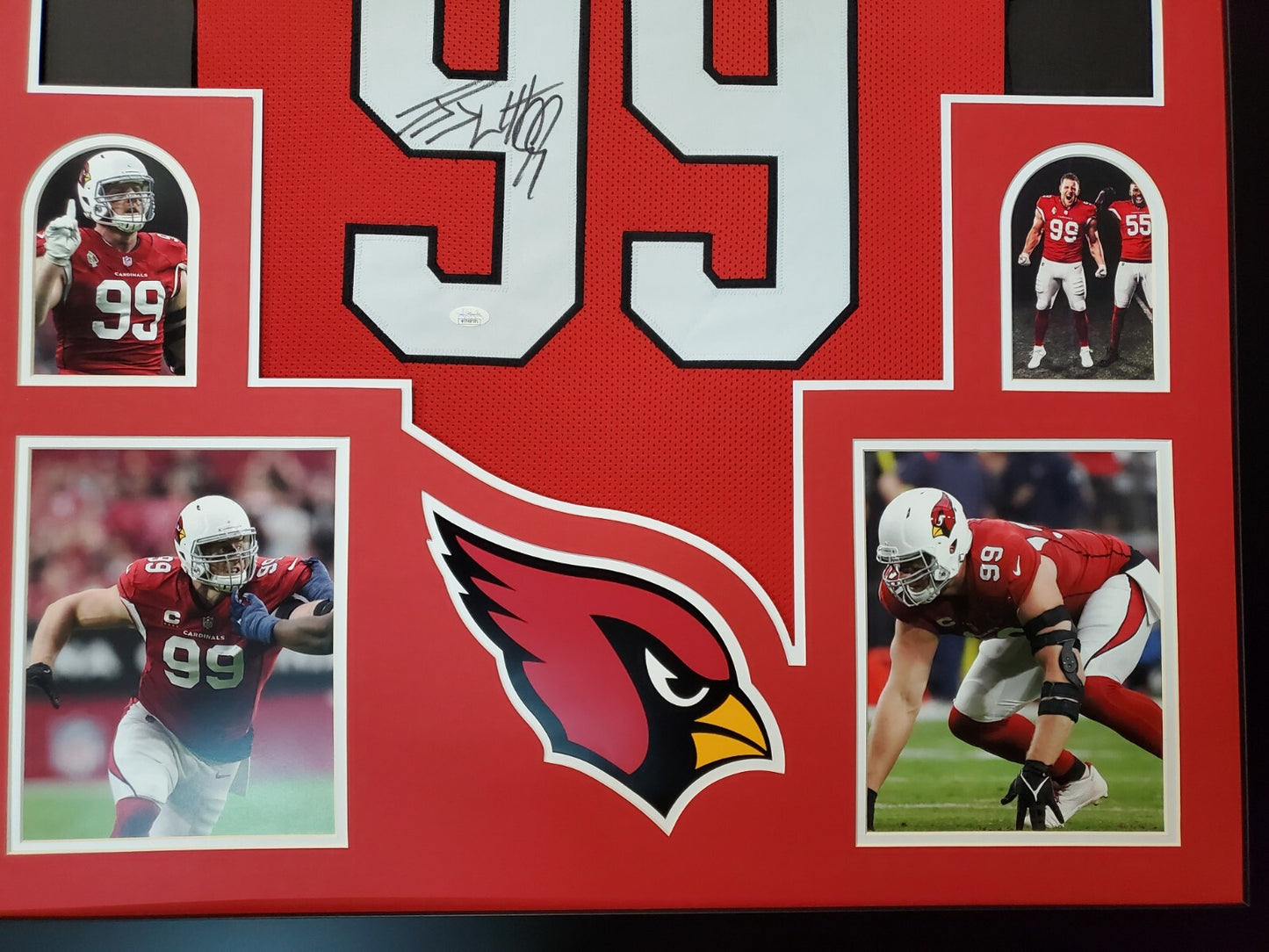 Framed Arizona Cardinals Jj Watt Autographed Signed Jersey Jsa Coa