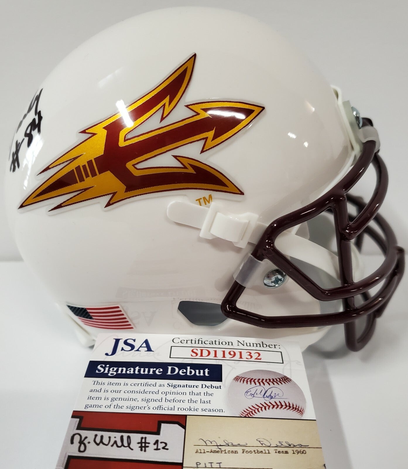 Frank Darby Autographed Signed Arizona State Sun Devils Mini Helmet Jsa Coa