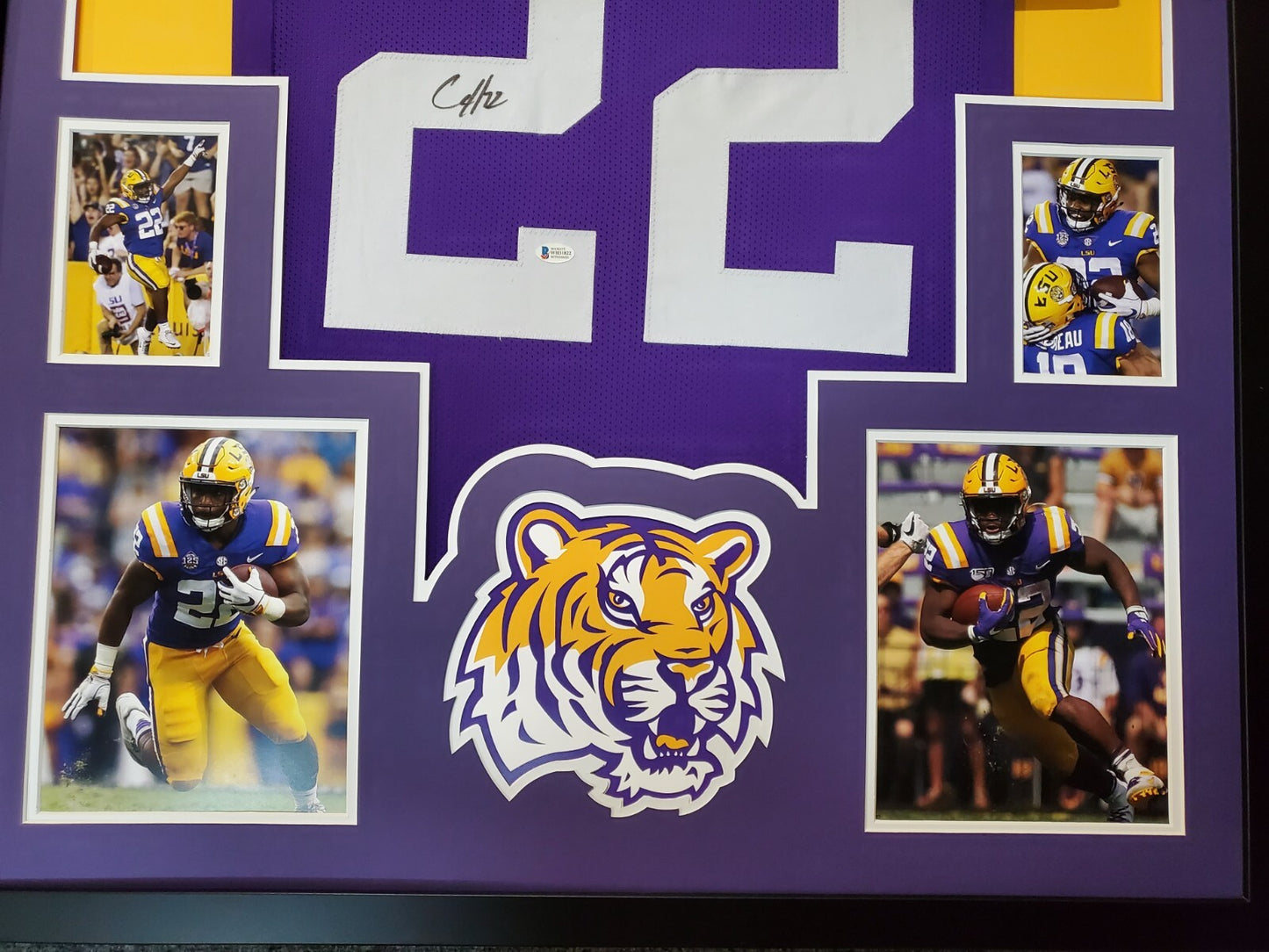 Framed Lsu Tigers Clyde Edwards-Helaire Autographed Signed Jersey Beckett Coa