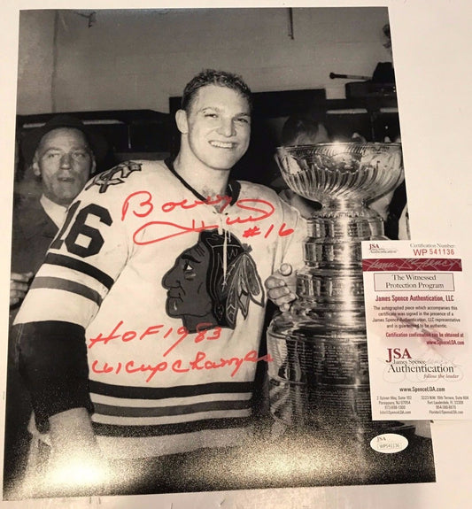 Bobby Hull Autographed Signed Inscribed Chicago Blackhawks 11X14 Photo Jsa Coa