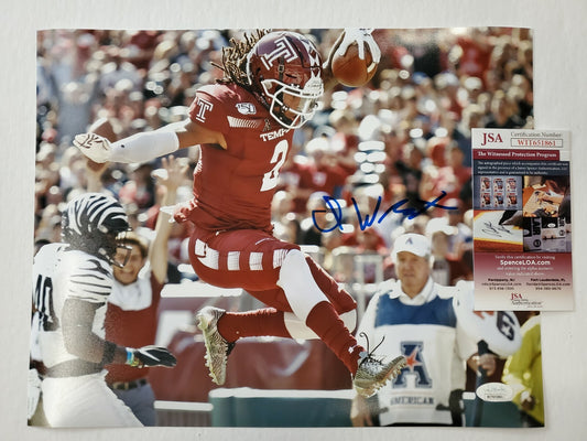 Temple Owls Isaiah Wright Autographed Signed 11X14 Photo Jsa Coa