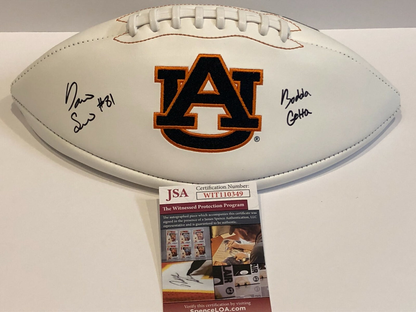 Darius Slayton Autographed Signed Inscribed Auburn Tigers Logo Football Jsa Coa