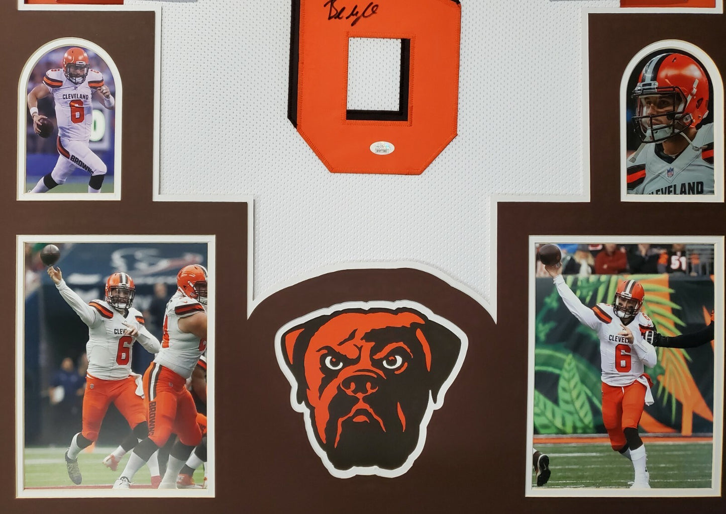 Framed Baker Mayfield Autographed Signed Cleveland Browns Jersey Jsa Coa