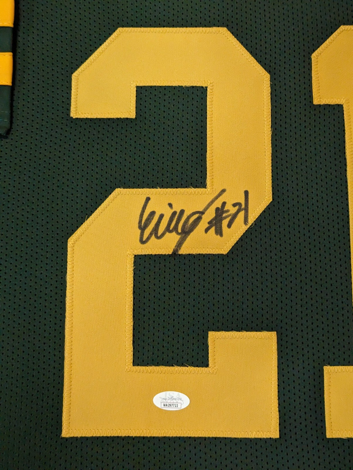 Framed Green Bay Packers Eric Stokes Autographed Signed Jersey Jsa Coa